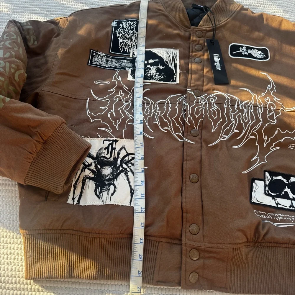 Civil Regime “It’s Our Time” Roses From Concrete Racing Jacket XL Brown NWT